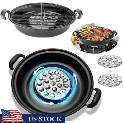 Portable Mexican Stove Grill W/ Rotating Disc Easy Clean Food Safe BBQ Pan New