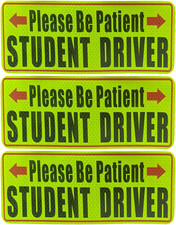 3PCS Student Driver Magnet for Car, 3.75" x 9.2" Reusable Movable Reflective ...