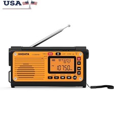 NOAA Weather Radio Emergency AM FM SW Bluetooth Flashlight SOS Alarm Hand Crank