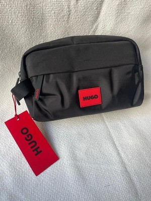 Hugo Boss HUGO Red Ethon 3.0 Silicone Logo Washbag Black £75 UVP BNWT
