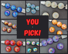 16 mm Swirl GLITTER Infused UV COATED Acrylic Beads - YOU PICK- DIY-Pack of 25