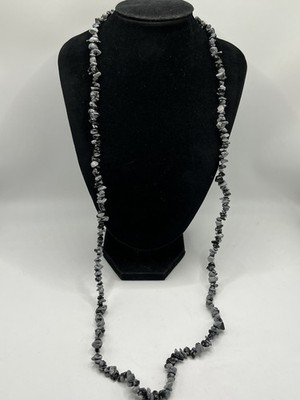 Beaded Stone Chip Necklace 36 