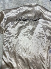 Satin Bridesmaid Embroidered Wrap Robe Champagne Size Large