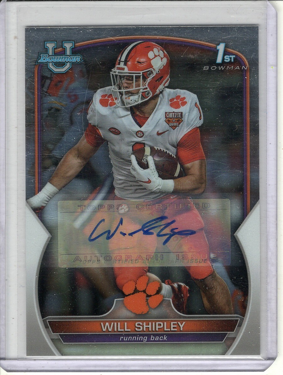 2022 BOWMAN CHROME U WILL SHIPLEY ROOKIE/RC AUTO #73