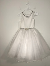 Christie Helene Communion Dress Jeweled Neckline & Waist Sz 6 Flower Girl