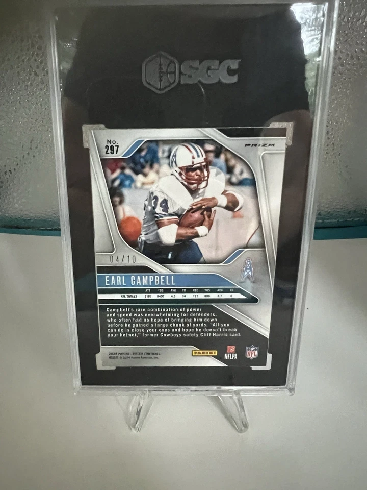 2024 Panini Prizm - Earl Campbell #297 Gold Shimmer Prizm /10 - Image 2 of 3