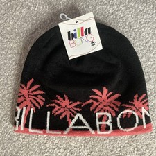 Billabong Beanie Connaict Unisex Black Pink Palm Tree New With Tags OOP ⭐️