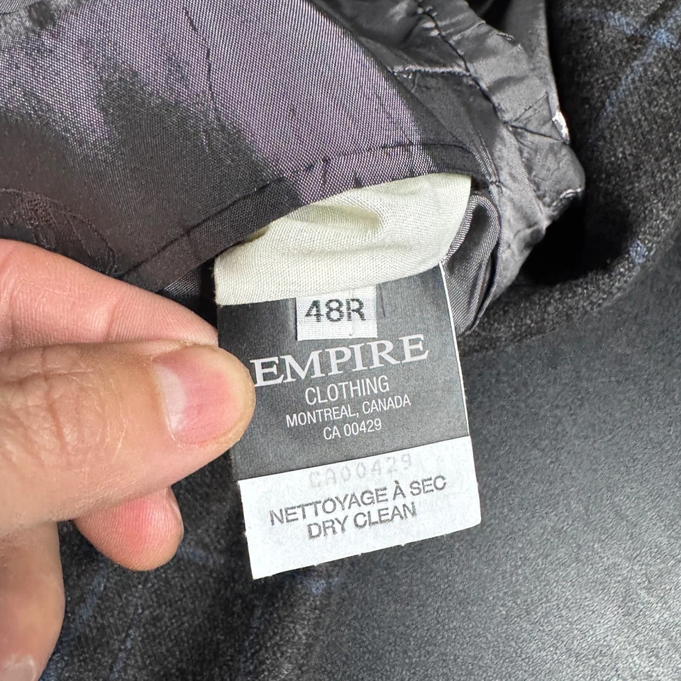 Miller Brother Custom Clothing Mens 48R Brown Check Wool Sport Coat Blazer - Image 4 of 4