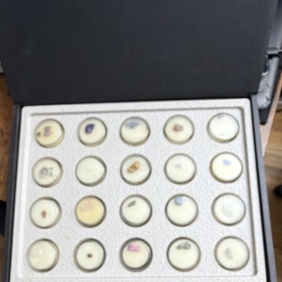 20 Assorted Cut Multicolor Gemstones in Display Case