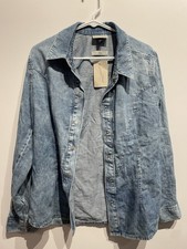 Universal Thread Women's Denim Western Button-Down Shirt Size 14 Slim Fit NWT