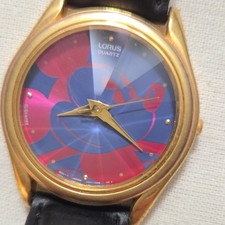 Lorus Quartz Disney Mickey Mouse Watch Gold Tone with Black Strap