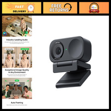4K Webcam for PC/Mac - Auto Framing, HDR, AI Noise-Canceling Mic, Gesture Contro