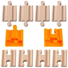   Toys 8 Pcs Wooden Train Track Male-Male Female-Female Adapter Pack Fits Thomas
