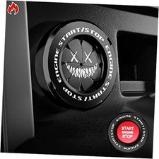 Rotary Push Start Button Cover, Smile Demon Car B-Smile Demon-Black