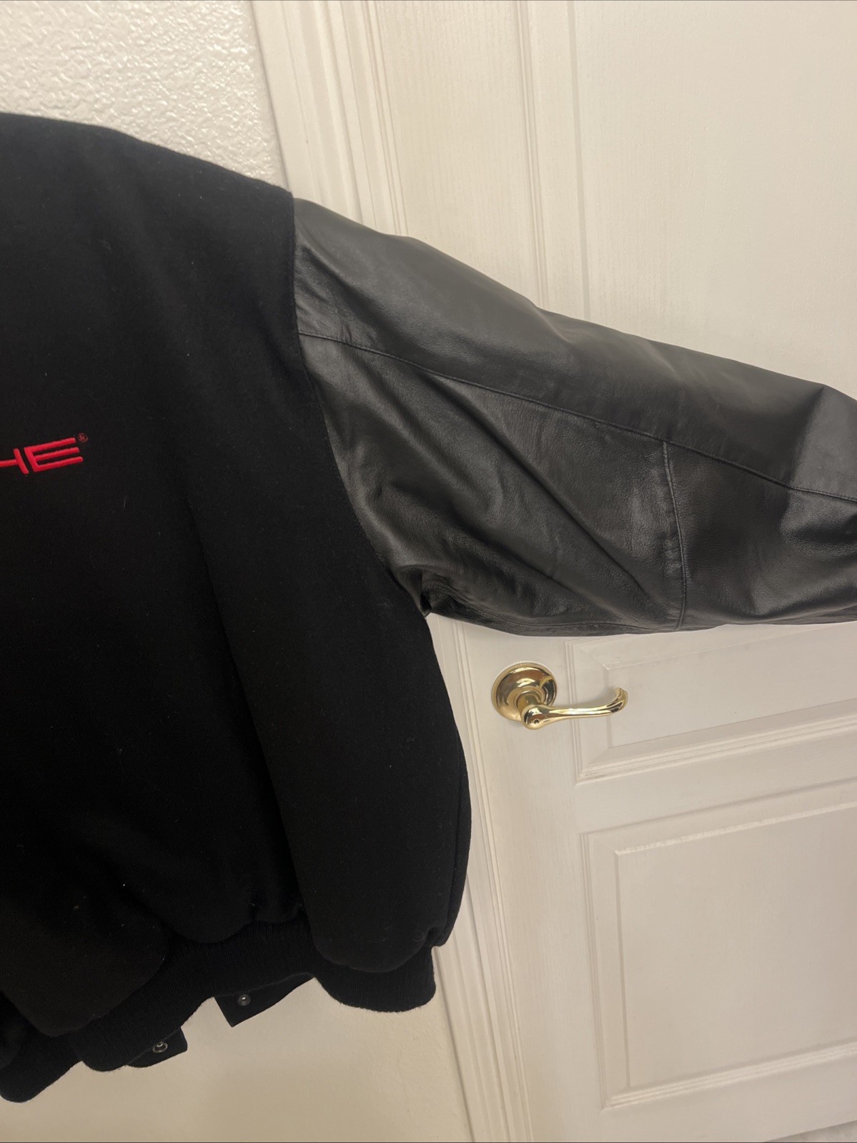 Vintage Porsche Wool and Leather Jacket Varsity Bomber Xl Made In USA image 6
