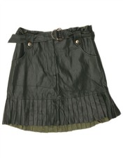 Zara Womens Faux Leather Skirt Small W26  Green BQ12