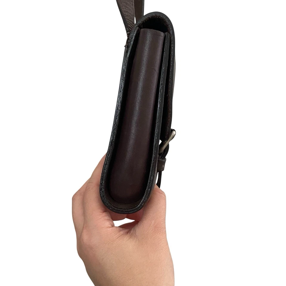 Bolso Bandolera The Limited Vintage Marrón Oscuro Mini Gamuza Forrado Crudo Foto 4 de 4