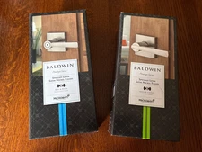 Baldwin Prestige Spyglass Bed Bath and Hall Closet Handle Satin Nickel Pair