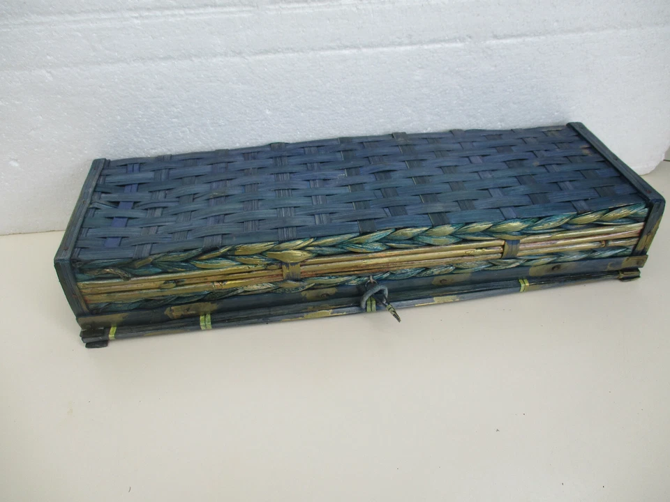 CORBEILLE - PANIER RECTANGULAIRE BAMBOU AVEC COUVERCLE - Photo 1/4
