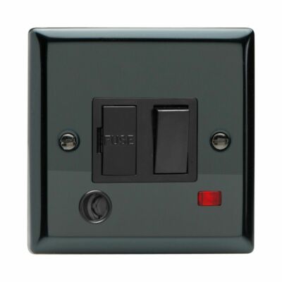 Varilight XI6FONB Iridium Black 13A Switched Fused Spur + Neon + Flex