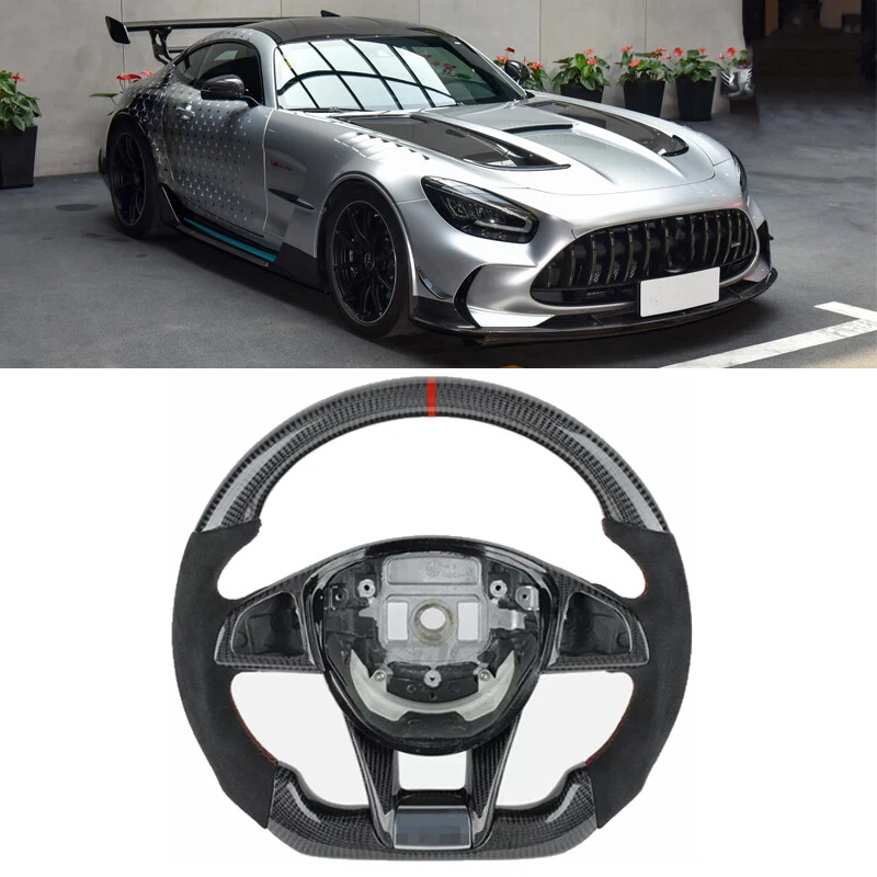 Reemplazo de volante de fibra de carbono para Mercedes-Benz AMG GT S C SL63 SL65 CLA45 Foto 2 de 4
