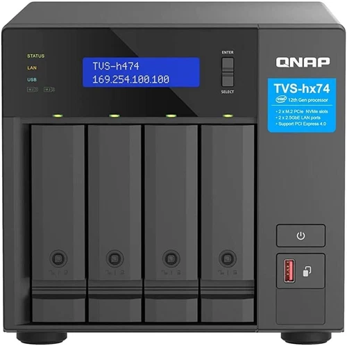 QNAP 4 Bay High-Speed Desktop NAS Model TVS-h474-PT-8G-US