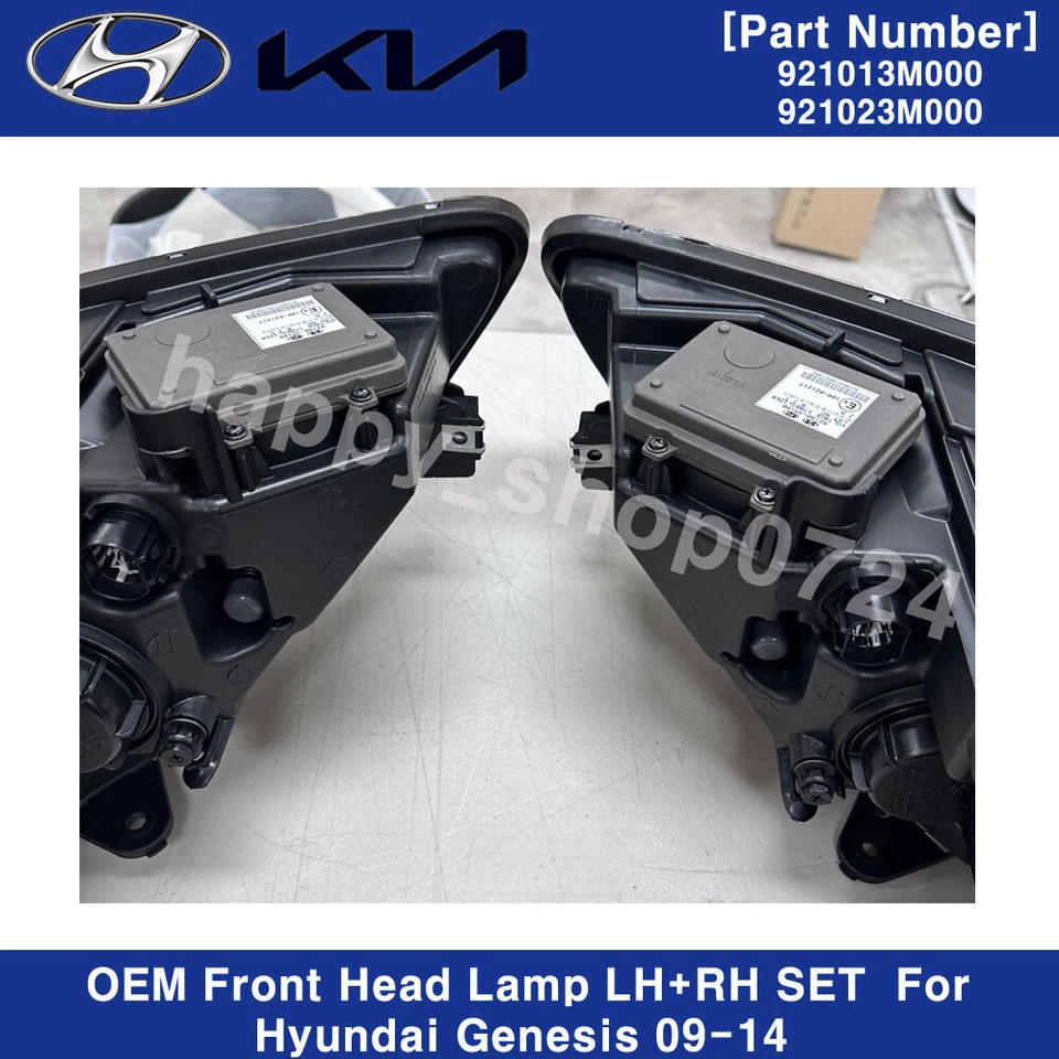 921013M000 921023M000 Juego de faros delanteros izquierda+derecha OEM para Hyundai Genesis 2009-14 Foto 4 de 4