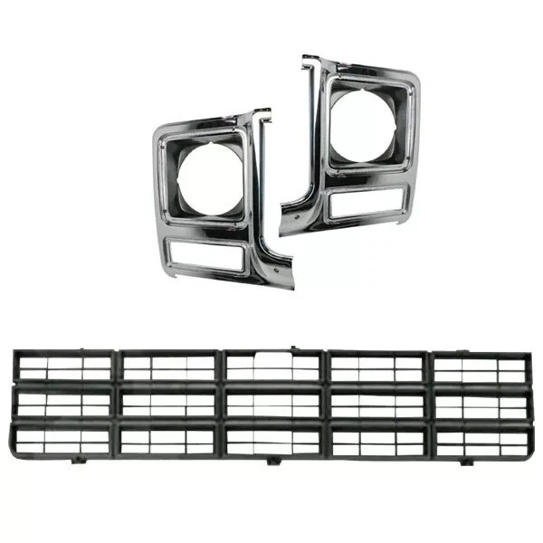 Chrome Grille & Headlight Door For 1977-79 Chevrolet C10 C20 C30 K10 K20 K30 3pc - Image 2 of 4