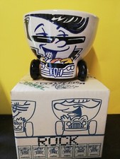 TAZZA PAZZA LATTE GIGLIO CON LE RUOTE ROCK LA CASTELLANA PORCELLANA RUOTAZZA