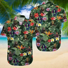 Guardians Of The Galaxy Green Tropical Flowers Summer Hawaiian Shirt