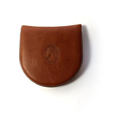 MONEDERO DE TACON PIEL CUERO TACONERA CLÁSICO CON BORDE METAL PARA