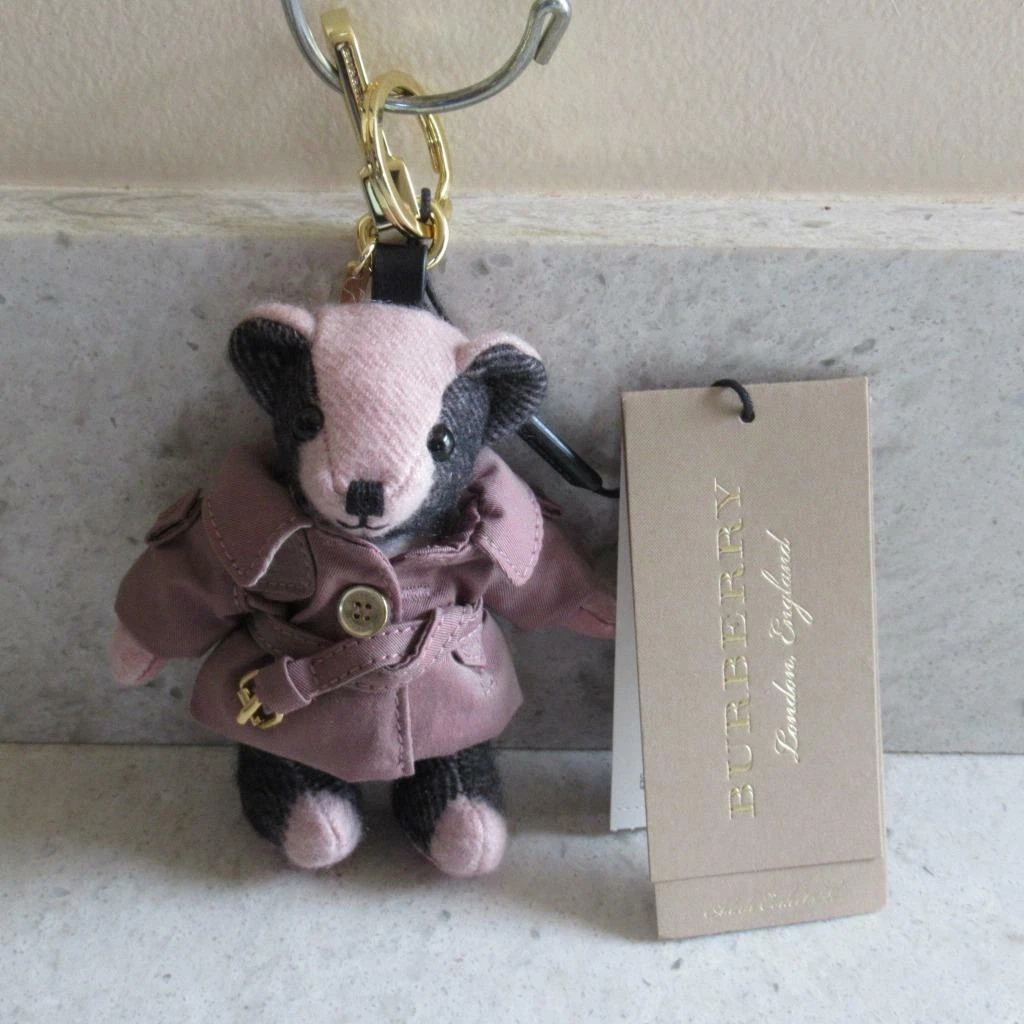 Burberry Teddy Bear Logo Printed Keychains In Black