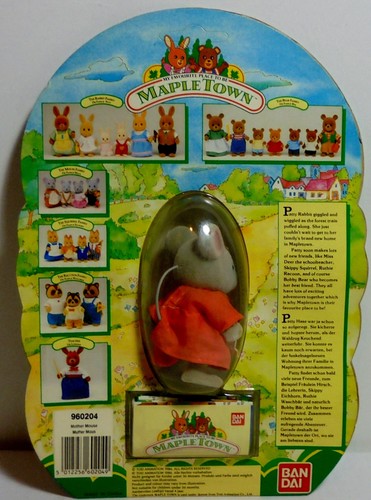 BANDAI VTG 1986 MAPLE TOWN SYLVANIAN FAMILIES MOTHER MOUSE DOLL UNPUNCHED SEALED - Picture 8 of 11