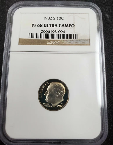 1982 S Roosevelt Dime 10c NGC PF 68 Ultra Cameo