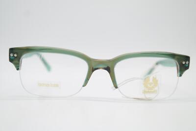 Vintage Brille BELSTAFF LTD London 1930 BV9 Grün Braun Silber Halbrand 