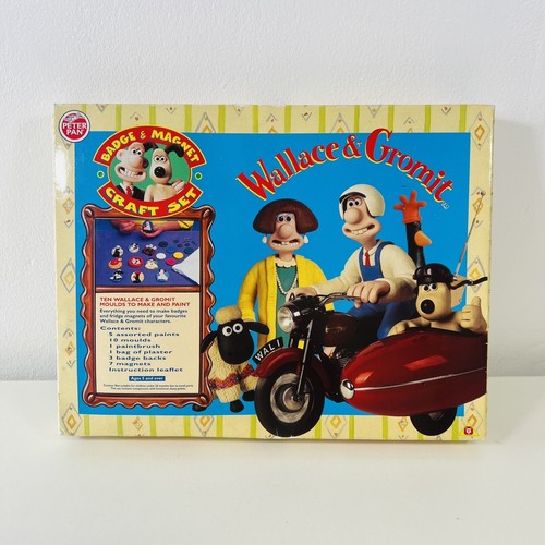 Wallace und Gromit Vintage Abzeichen und Magnet Bastelset neu und unbenutzt