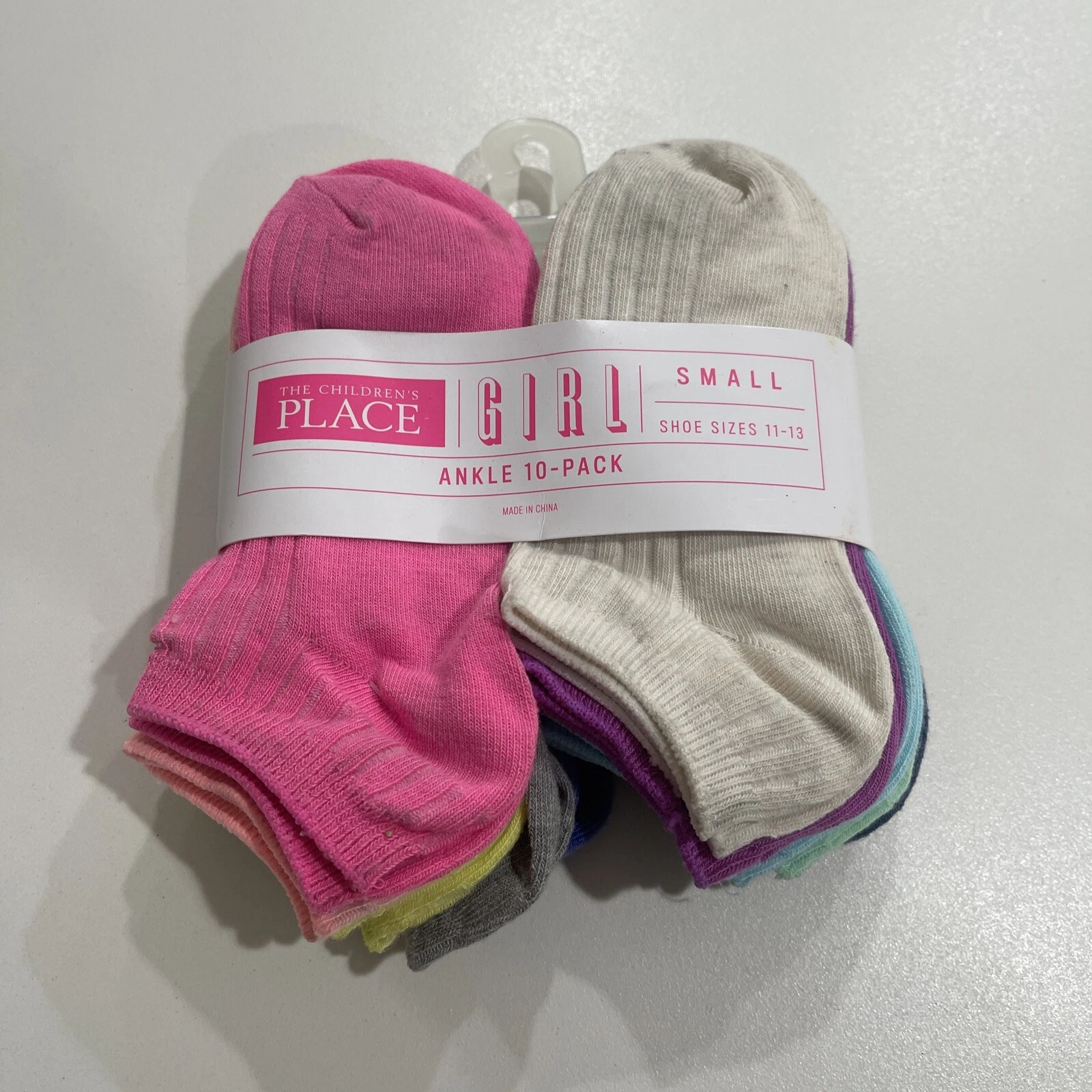 The Children’s Place Girl’s Rainbow 10-Pack Ankle Socks Small