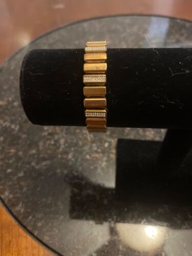 FOSSIL ROSE GOLD BARREL BRACELET WITH CZ - Picture 1 of 3
