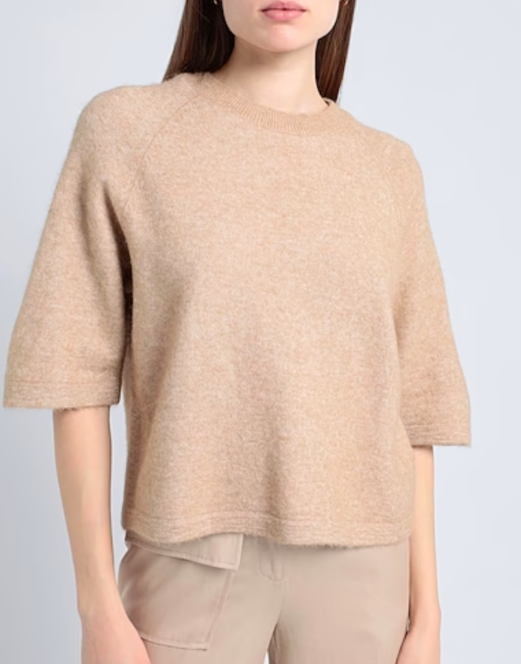 other stories Alpaca Boxy Short Sleeve Sweater Camel Small UK