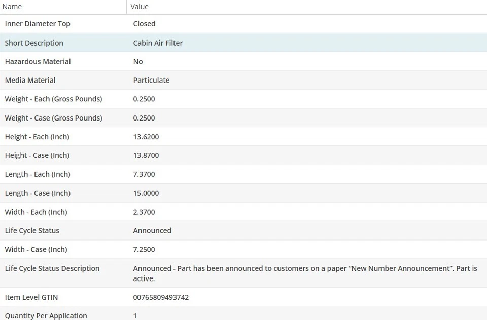 WIX Cabin Air Filter For BMW 650CI 2006-2007 V8-4.8L - Изображение 4 из 4