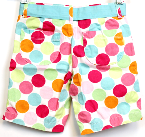 2010 Gymboree Popsicle Party Polka Dot Shorts sz 4 Fabric Belt Bermuda Adjustabl - Picture 3 of 4