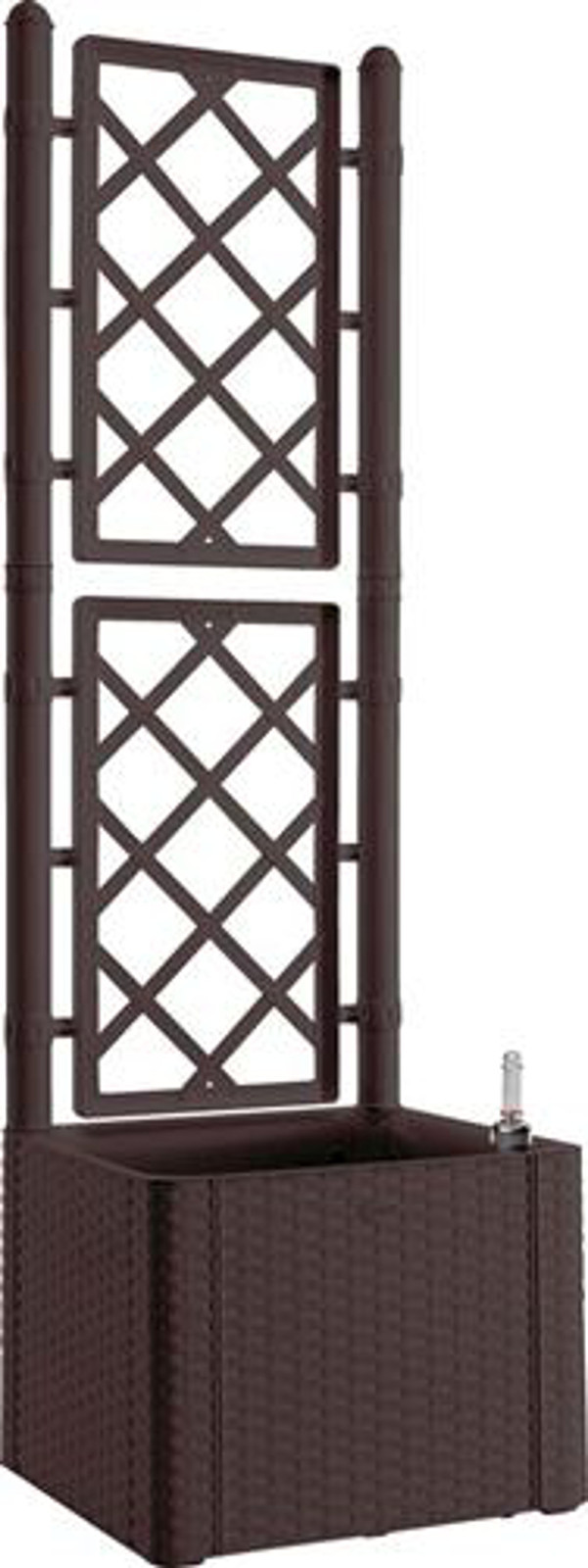 Fioriera rattan moka con spalliera lt 35 cm 43x43 h/cm 142 riserva d' acqua