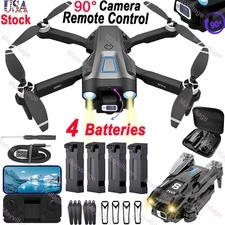 2024 New RC Drone with 4K HD Dual Camera FPV Wifi Foldable Quadcopter +4 Battery