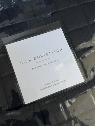 RH Restoration Hardware Blue Silk Stitch King Quilt Blanket + 3 Euro sham Pillow - Picture 4 of 12
