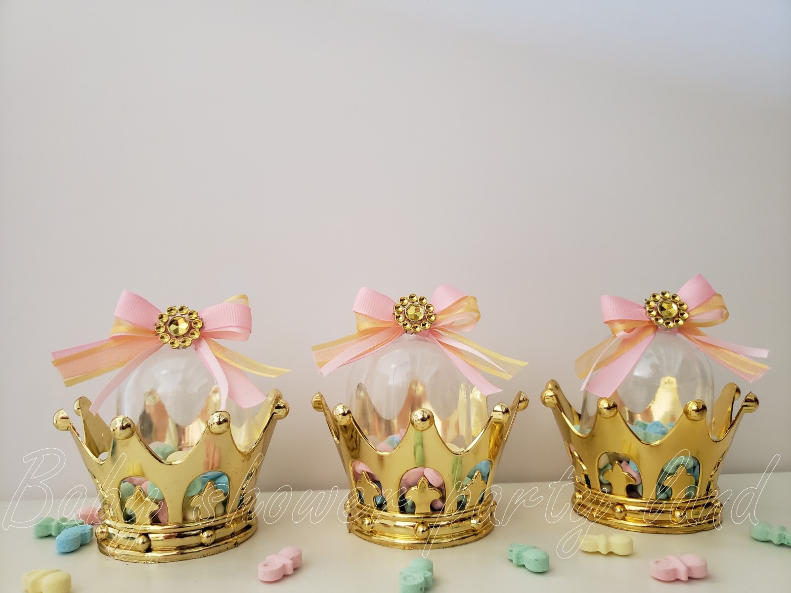 12 Princess Gold Fillable crowns Baby Shower Its a Girl Favors Prizes