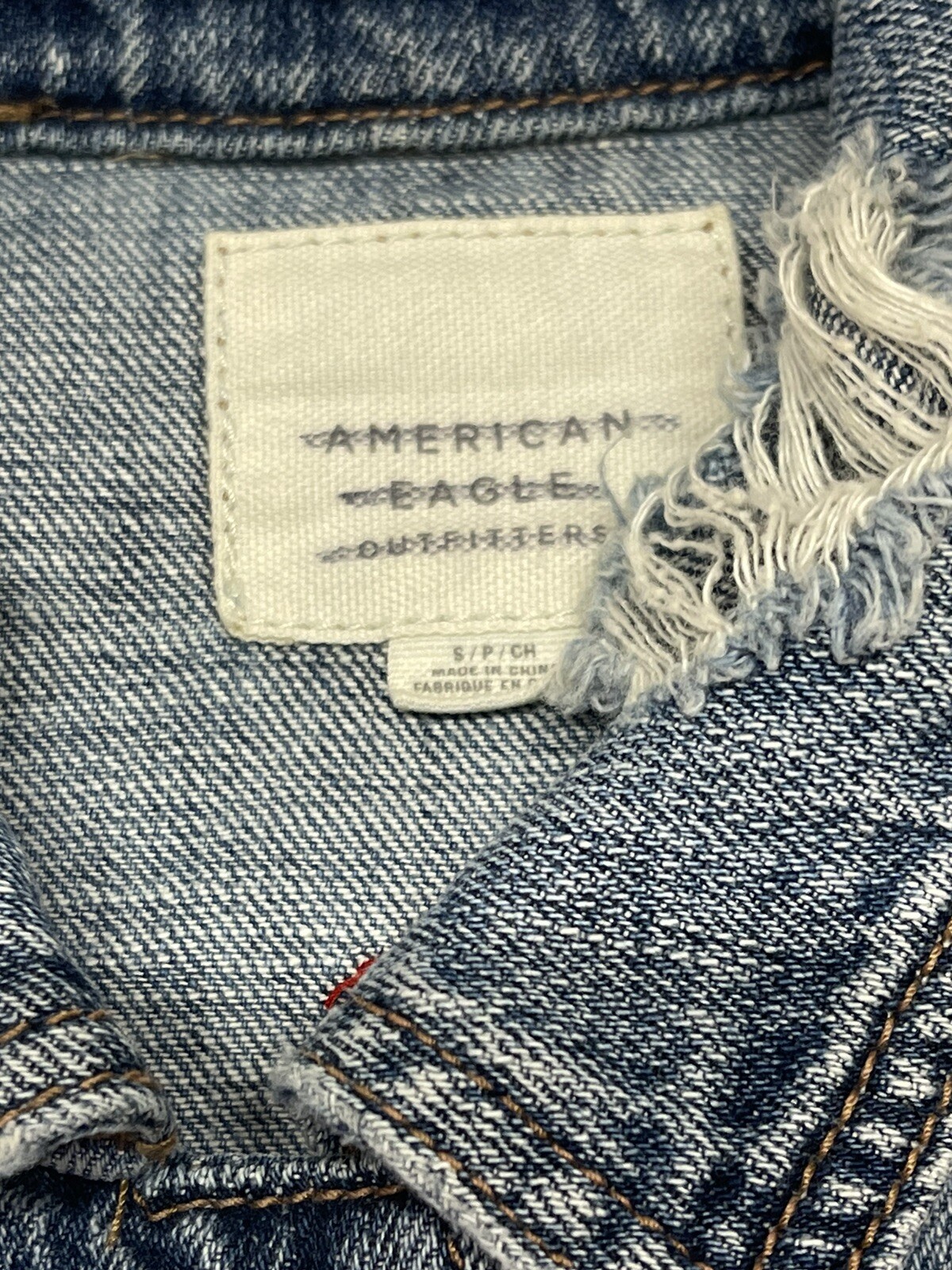 AMERICAN EAGLE Small jean jacket embroidered Just… - image 11