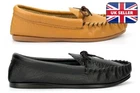 Mens Leather Moccasins Mens Moccasin Slippers Slip On Outdoor Sole Made in UK