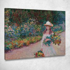 Ragazza Nel Giardino Di Giverny Claude Monet, mnt256 quadro stampato su tela