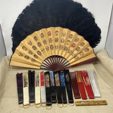 Vintage Collection of 17 Hand Fans From Various Places