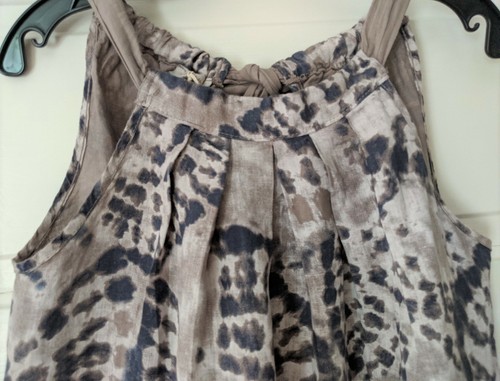 Vestido grande de lino italiano con cambio/cubrimiento marrón azul tinte cómodo nuevo con etiquetas - Imagen 2 de 6